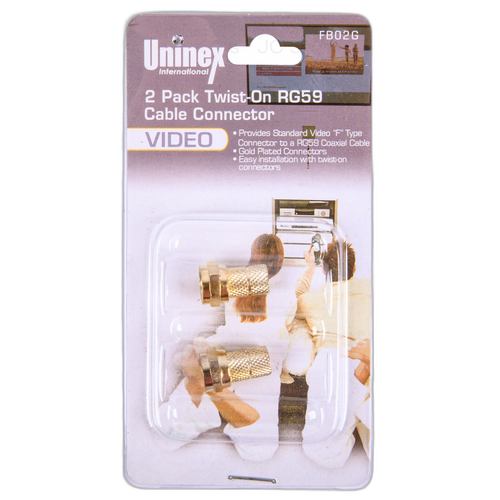 Uninex Video Twist On Cable Connector 2 Pk