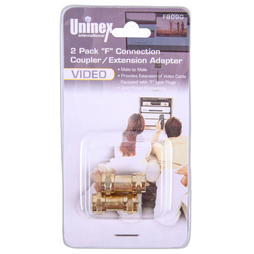 Uninex Video "F" Connection Coupler/Adapter 2 Pk