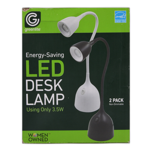 Desk Lamp Led 2Pk Set Black, White Asst.