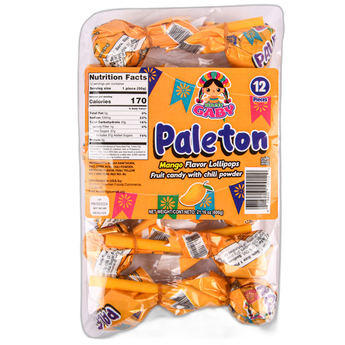Dulces Gaby Paleton Mango 12 Ct 50 Gr