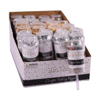 Hn Confetti Push Popper Silver/Gold/Multicol Pdq