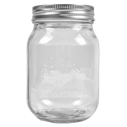 Kocina Glass Jar Clear W/Tinplate Lid 17 Oz