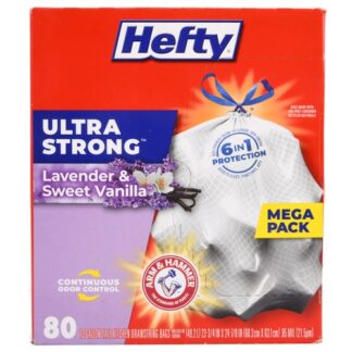 Hefty Kitchen Bags Lavender & Swt Vanilla 13 Gal 80 Ct