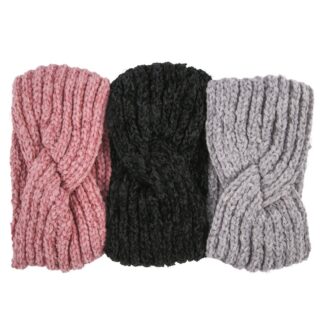 Hw Women Knitted Chenille Headband Asst Col