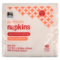 Food Lion Premium Napkins 3Ply 40 Ct