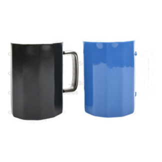 Stoneware Mug W/ Gold Color Handle Asst Col 13 Oz