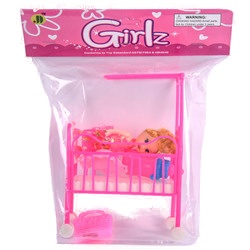 Baby In Crib Toy W/Accessories In Bag