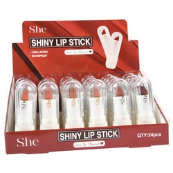 S.He Shiny Lip Stick Waterproof Asst Brown Colors
