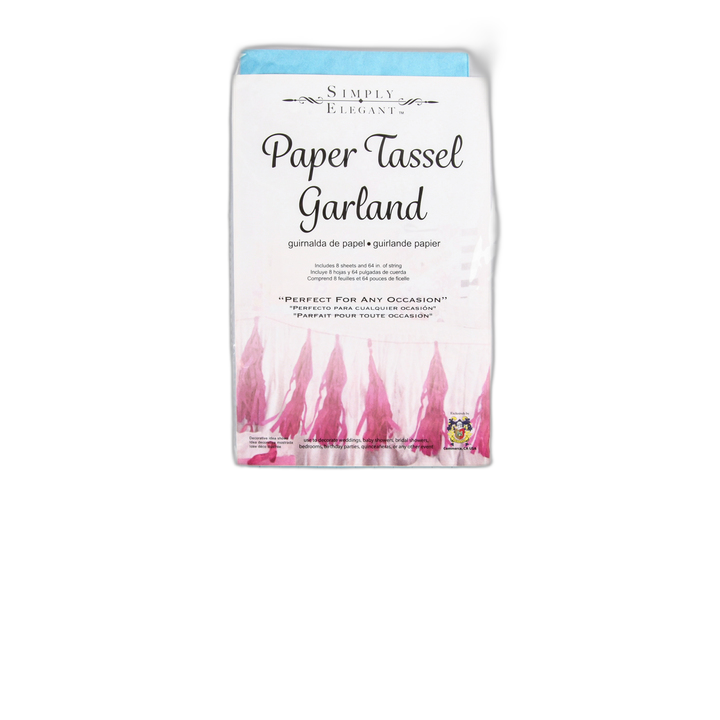 Paper Tassle Garland Modern Blue 13"