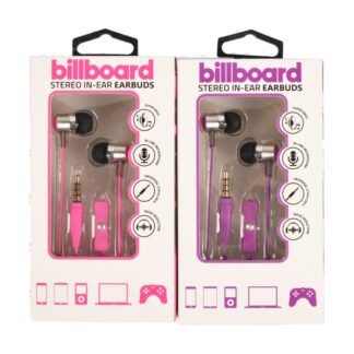 Billboard Wired Earbuds W/Mic Asst Color