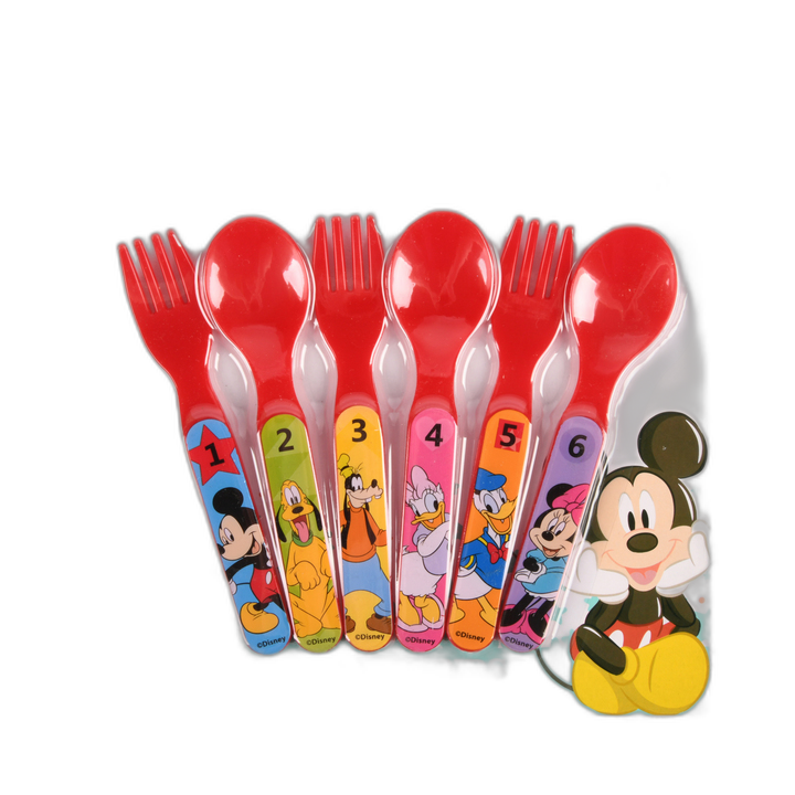 Disney Baby Boy Plast Fork/Spoon Set 6 Pk