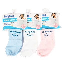 Infant Socks Asst Color Sz 0-9 Month 3 Pr