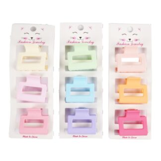 Hair Claw Clip Small Asst Pastel Color 3 Pc
