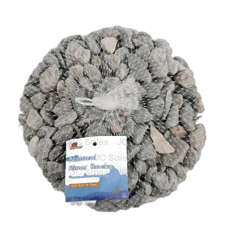 Natural River Rocks Marble Grey 8-12 Cm