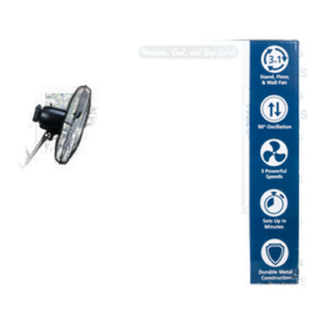 Hs Industrial Fan 3In1 Black 18 In