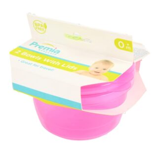Premia Baby Bowls W/Lid Asst Color 2 Pk