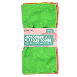 Microfiber Towel Asst Color 4Pk 30X30Cm #2003
