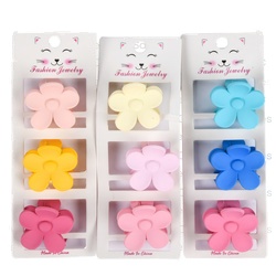 Hair Jaw Flower Clip Sm Asst Color 3 Pc #H2318A