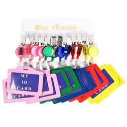 Retractable Clip I.D. Badge Holder Key Chain Asst