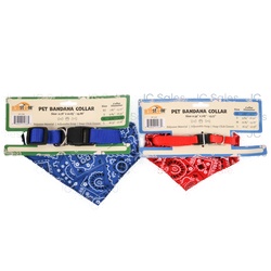 Pet Bandana Collar Blue/Red Asst Size