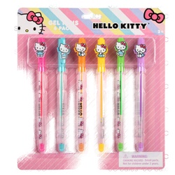 Hello Kitty Gel Pens Asst Color Ink  6 Pk