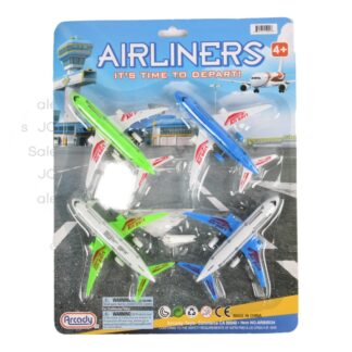 Airliners 4.75" Play Set On Blister Card 4 Pc