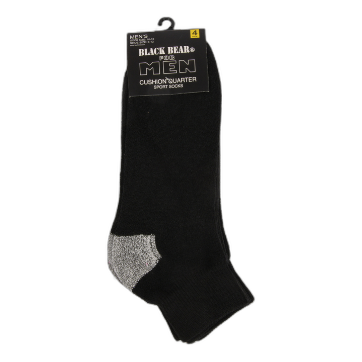 Men'S Socks Cushion Quarter Asst Sz 6-12 4 Pr