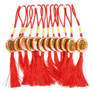 String Key Chain Virgen De Guadalupe Red