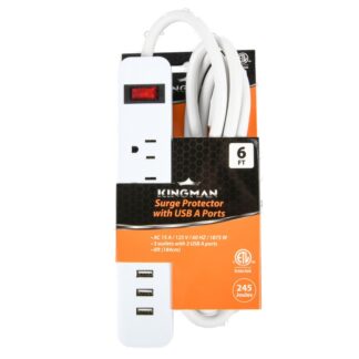 Kingman Power Strip Etl 3 Plugs 3 Usb Ports