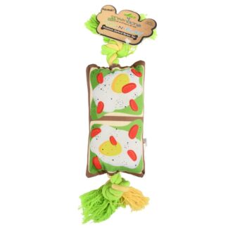 Pet Toy Tug-N-Play Poly Rope Egg Fry