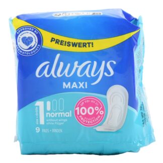 Always Maxi Pad Normal Size 1/9 Ct