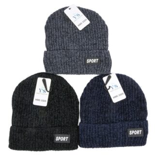 Hw Men Folded Beanie W/Lining Asst Colors