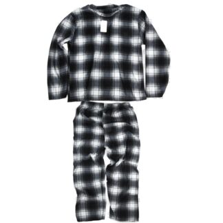 Hw Unisex Adult Pajama Set Brown Plaid 2 Pc