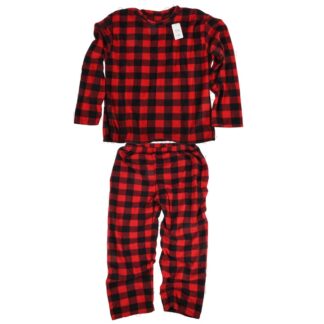 Hw Unisex Adult Pajama Set Red Plaid 2 Pc