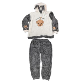 Hw Women Pajama Set Gray W/Hoodie 2 Pc
