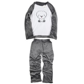 Hw Women Pajama Set Gray W/Puppy 2 Pc