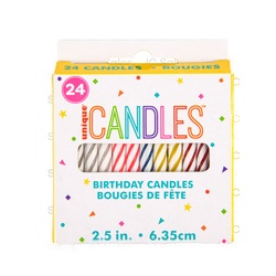 Multicolor Birthday Candles 24 Ct