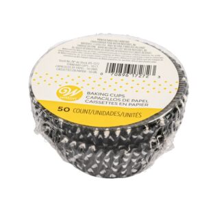 Baking Cup Standard Black Dots 50 Ct