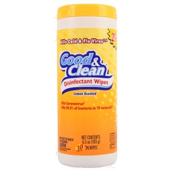Good & Clean Disinfectant Wipes Lemon Scent 30 Ct