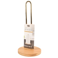Paper Towel Gold Holder Bamboo Base