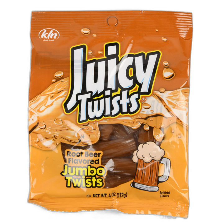 Juicy Jumbo Twist Candy Root Beer 4 Oz