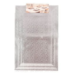 Dining Place Mat Silver Col Design 12X18" 1 Pc