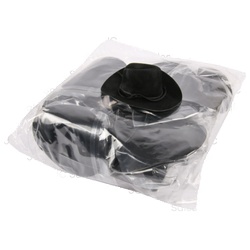 Flocked Plastic Cowboy Hat Black 4 In 12 Pc