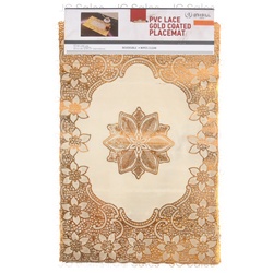 Pvc Lace Placemat Gold Coated Set 6 Pc