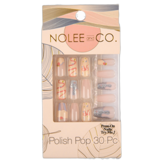 Polish Pop 3D Press On Nails Ribbn&Swrl 30 Pc
