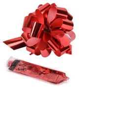 Pull Bows Metallic Red Medium 50Ct