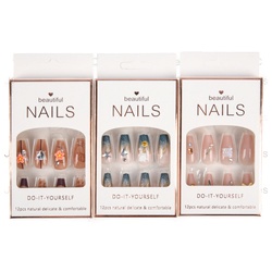 Beautiful Nails Diy Asst Color & Beads 12 Pc