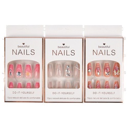 Beautiful Nails Diy Asst Color & Beads 12 Pc