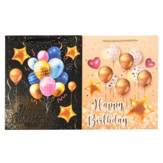 Gift Bag Happy Bday Asst Col Rope Handle Med