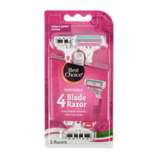 Best Choice Womens Disposable Razor 4 Blade/3 Ct